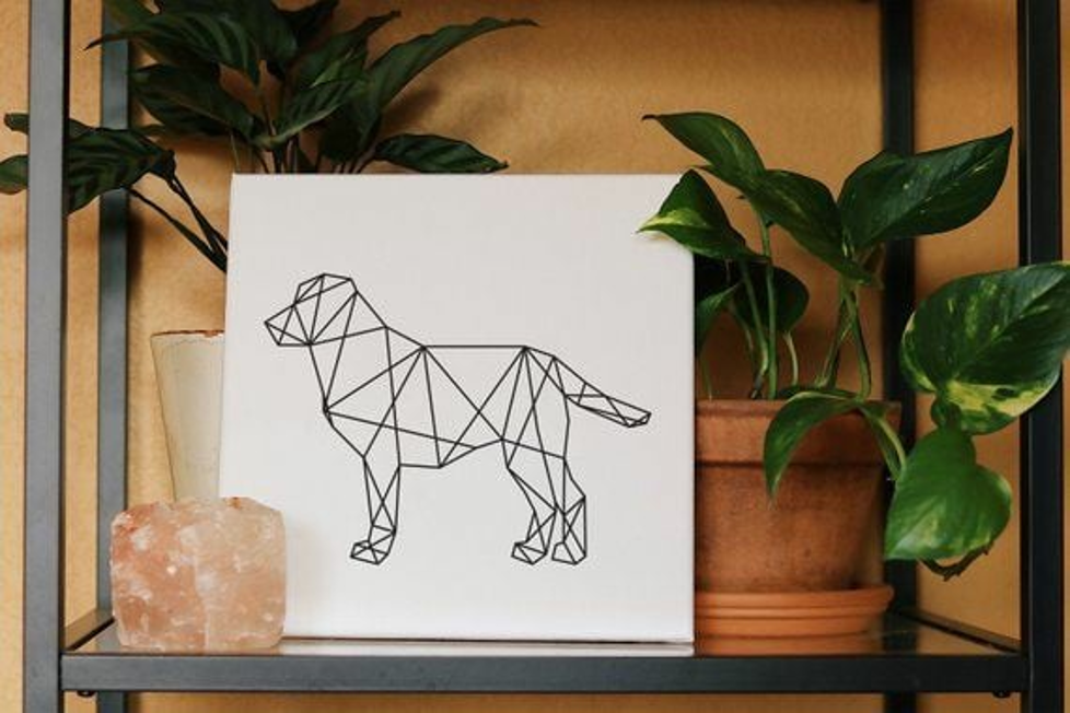 Embroidered canvas dog