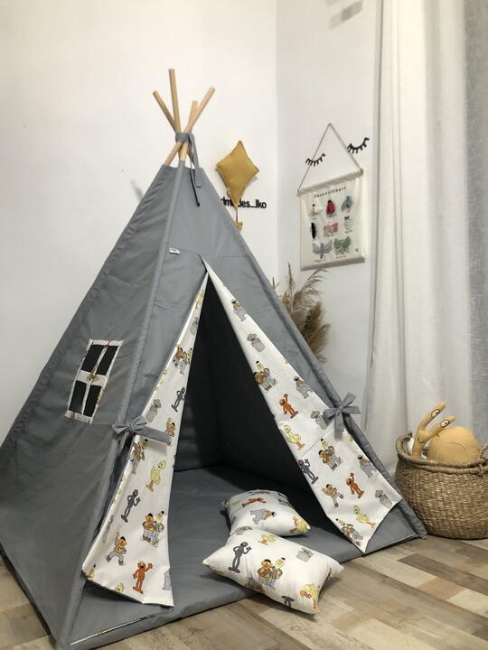 Childrens tent set gray