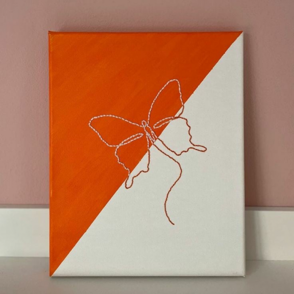 Embroidered canvas butterfly