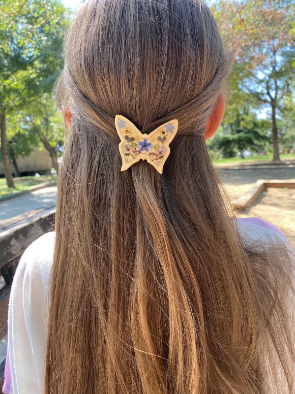 Wooden Hairpin Butterfly With Ornaments 003